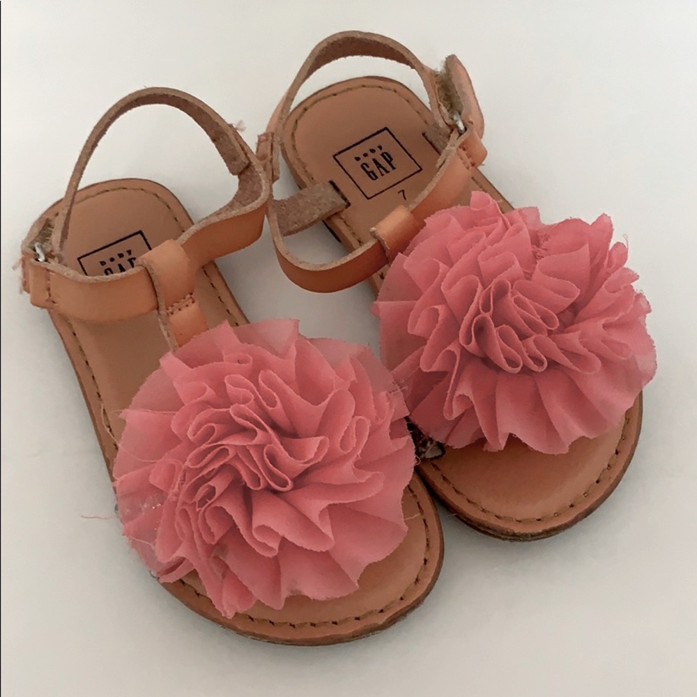 Gap Flower and Glitter Leather Sandal